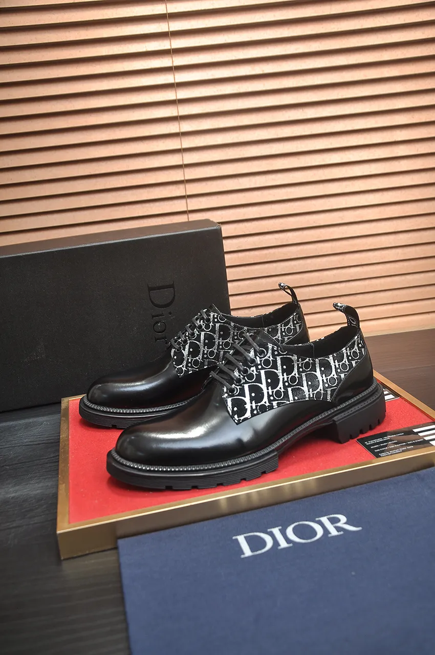 Men's shoes💰720💶【Dior】High-end goods Niuli Original order quality Dior —🆘.Dior original order purchasing, high-end leather shoes, fabric: imported from Italy open-edge beaded cowhide➕water-dyed cowhide/cowhide lining➕specially provided original outsole, fine workmanship, real-life shooting🎬size: 38-45 (45 customized)